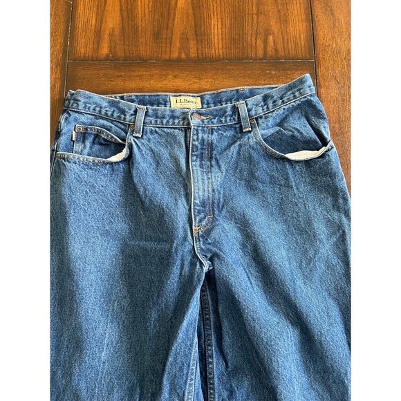 L.L. Bean Relaxed Fit Jeans Medium Wash 38 X 34 Men's Denim Straight Leg Dad - Picture 2 of 8